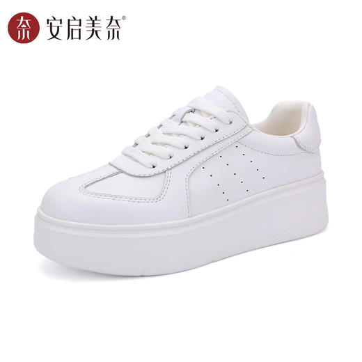 【预售15天】ARCH CONTACT安启美奈厚底小白鞋松糕底休闲百搭透气系带板鞋53109 商品图2
