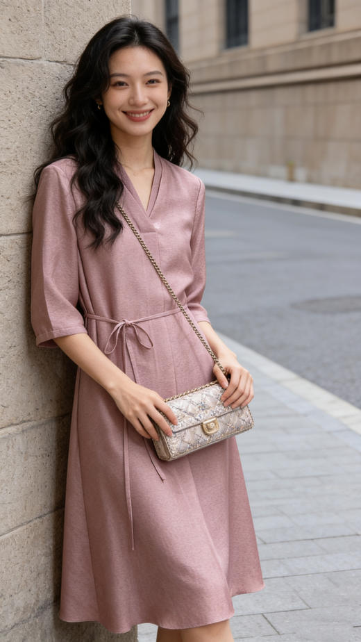 设计风重磅桑蚕丝连衣裙 商品图3