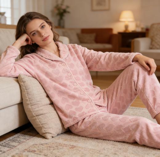 【法兰绒】SCHIESSER德国舒雅女士冬季必备剪花法兰绒厚款家居套装320g 31/26933H 尺码S-XXL 商品图3