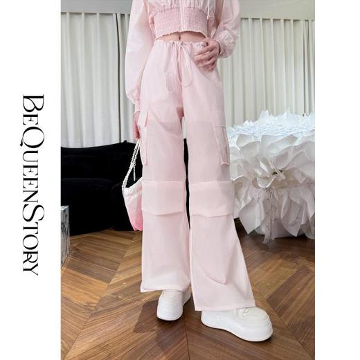 余潇潇【樱花恋人】设计感大花朵装饰连帽外套春季长袖显瘦&工装裤 商品图4