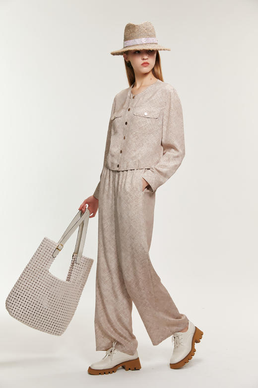 SAFICOO  松弛优雅 窄版H型阔腿裤 商品图0