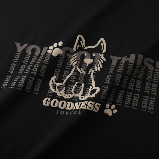 GXG男装【100%棉】26夏季卡通手绘小狗轻薄透气男式圆领短袖T恤K&C 商品图3