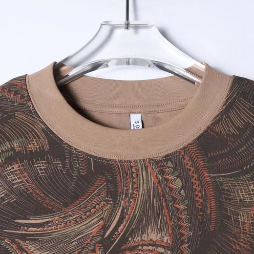 26T192SDSA男装2026新款高贵美式复古象线条满印短袖T恤百搭圆领上衣 商品图1