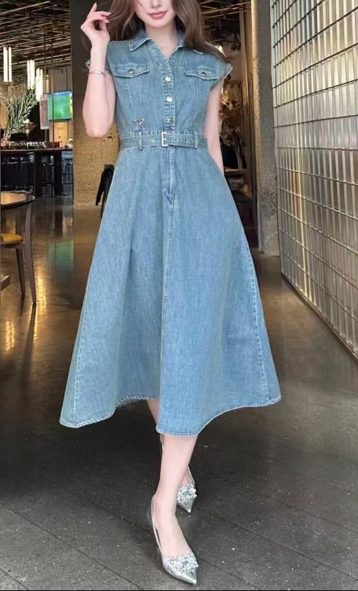 女款无袖棉牛仔连衣裙la020 商品图3