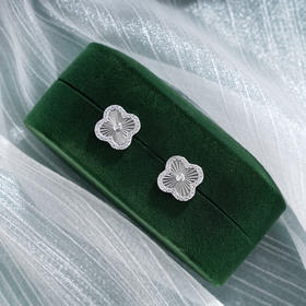 S925银【四叶冰雨】耳钉【EL050234】四叶草2509