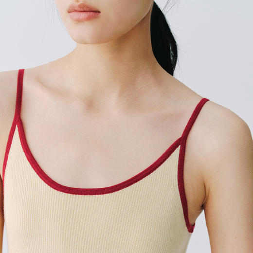 东黎 • 万物复苏 一目彩虹 山羊绒桑蚕丝女士春夏吊带彩条长裙  6229 商品图5