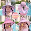 【萌趣可爱❗️儿童独角兽防晒帽】宝宝夏日颜值担当，大帽檐设计「全方位守护娇嫩肌肤」春夏季遮阳披肩帽大帽檐女孩宝宝太阳帽子L 商品缩略图1