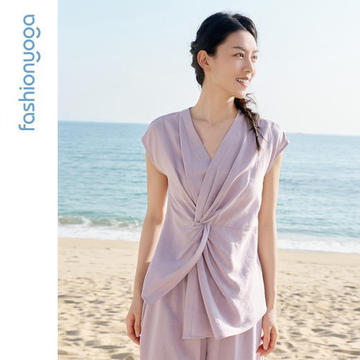 FM16309休闲禅风外搭短袖 商品图5