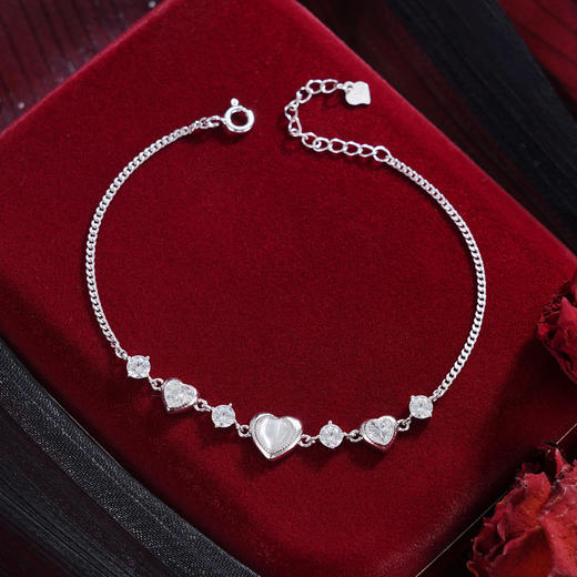 子佩集【心心相映】S925银手链【SL070461】时尚猫眼石爱心2509 商品图2