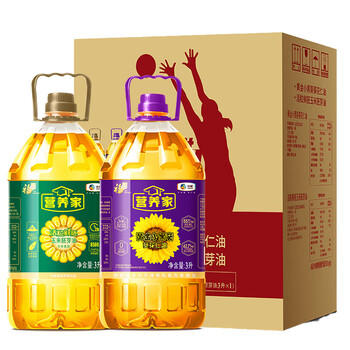 福临门营养家黄金小黑葵葵花仁油+活粒鲜胚玉米胚芽油3L*2礼盒 京东自营 /粮油调味 /食用油 /葵花籽油 商品图5