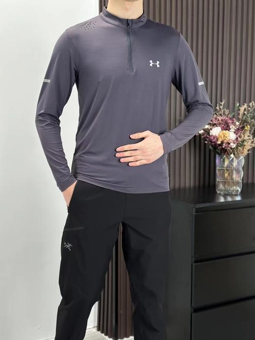 F031854春季跑步运动速干透气紧身立领开链长袖T恤 商品图10