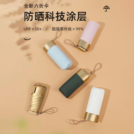 【积分兑换】【钛金迷你遮阳伞】防刮风防晒防紫外线雨伞 夏季小巧便携礼盒装太阳伞 户外出游晴雨伞RJ063 商品图0