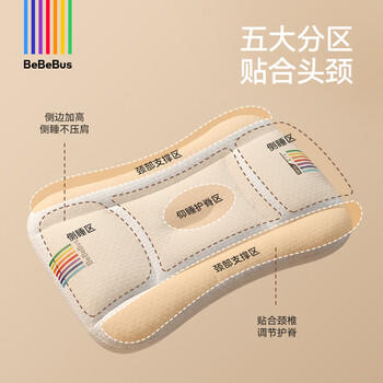 bebebus儿童枕头1-3岁宝宝枕头婴儿分区护颈护脊枕透气可水洗幼儿园枕头 商品图0