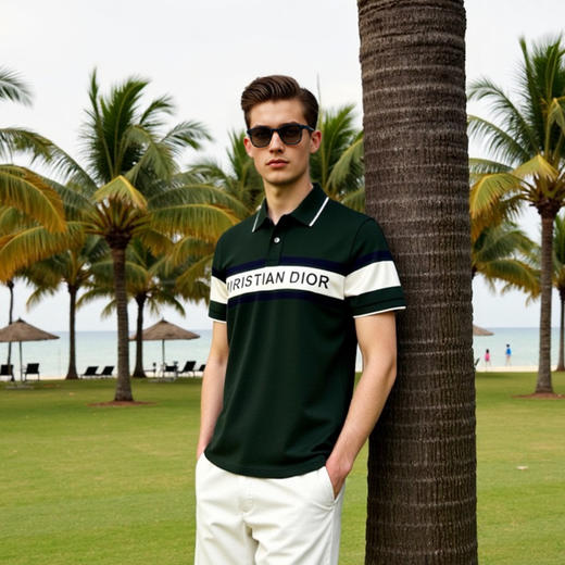 夏季条纹短袖POLO衫棉质印花翻领男T恤   XLM-CAC8687231 商品图0