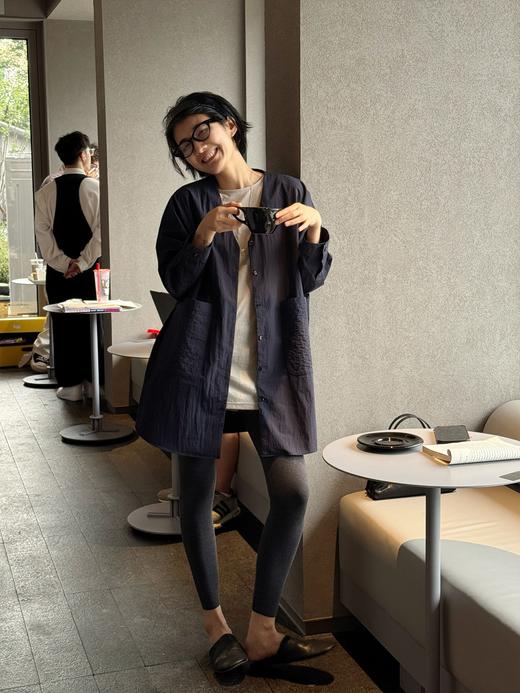 ROW风单排扣文艺慵懒感V领衬衫风衣外套 商品图3