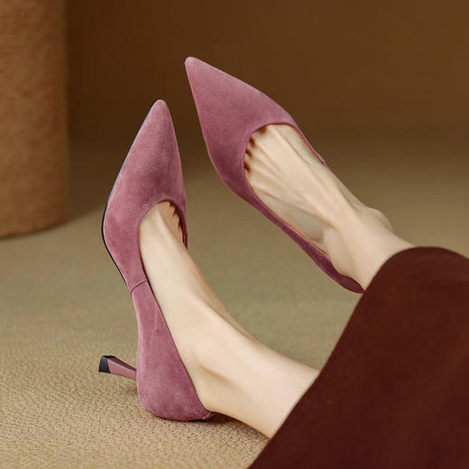 【预售5天】单鞋女法式巨好看绝美配裙子新款早春季漂亮尖头高细跟简约风SLLK&&sl-8167 商品图3