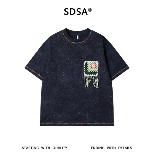 26T190SDSA男装2026新款重工彩色缝线满天星圆领短袖T恤流苏绣花百搭潮 商品图1