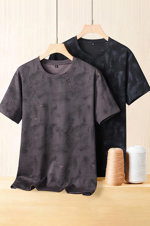 【DK】大依优型大码男装夏季印花短袖T恤圆领休闲棉质百搭短袖上衣 商品图5