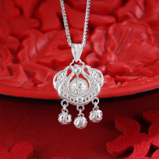 子佩集S990银【清辉如雪】套链项链【QLDZ003】花丝锁25092402 商品图2