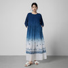 【林栖设计小店】植物染色|手工青花蓝渐变优雅印花2026春新款苎麻连衣裙1961174 商品缩略图4