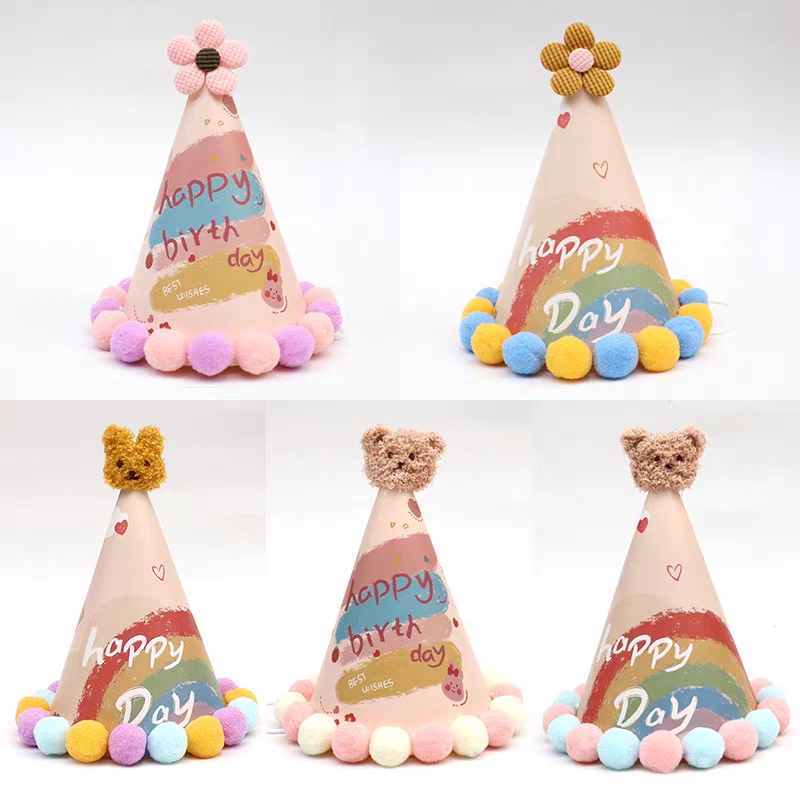 卡通生日帽（颜色随机）