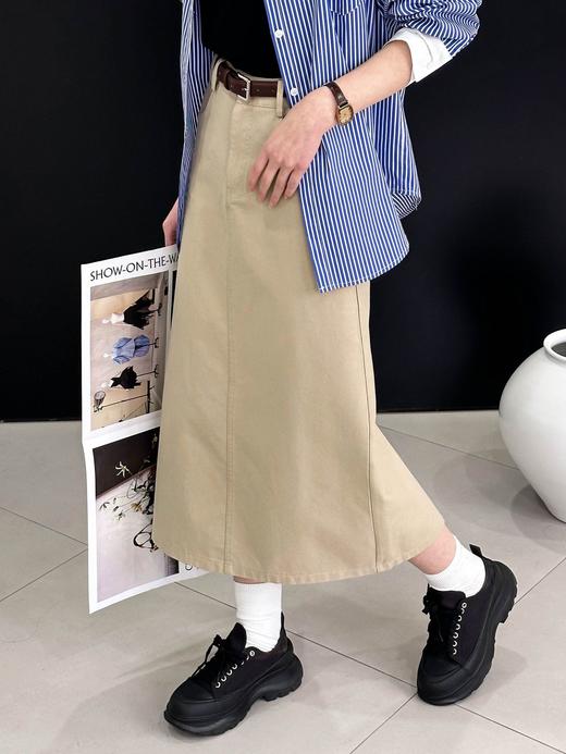 韩系高腰复古牛仔半裙 商品图0