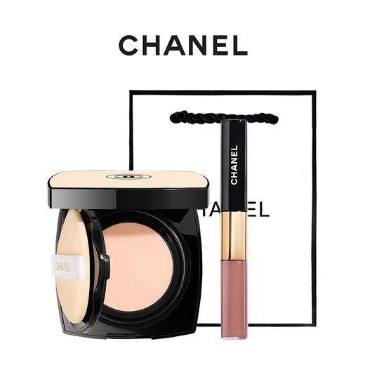 【送礼袋】 CHANEL香奈儿 新版果冻气垫15g+香奈儿双头唇釉正装8ml (唇釉4.5ml+唇蜜3.5ml  ) 香港直邮 商品图0
