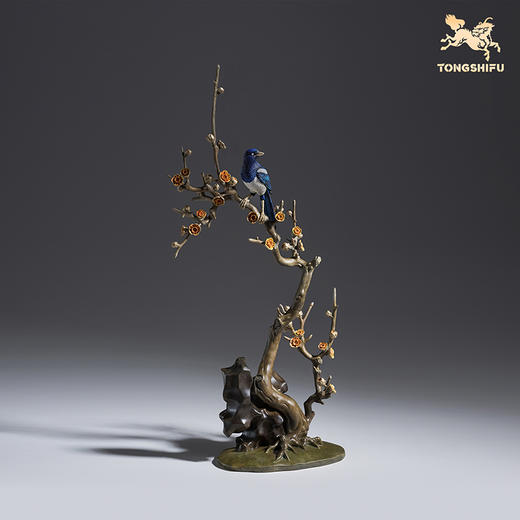 铜师傅《喜至家门》客厅喜鹊铜摆件 新中式酒柜家居装饰结婚送礼 商品图2