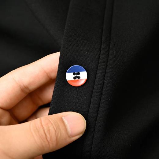 F031866冬季假两件加厚胸前小狗织带红白蓝套头卫衣 商品图8