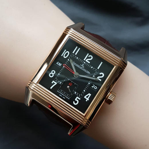 【95新】Jaeger-LeCoultre 积家Q7002620自动机械机芯日期显示、双时区35*50.5MM（含表耳 男款）翻转系列18K玫瑰金090326TJ42 商品图8