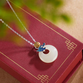 子佩集S925银【神龙水岸】套链【DZ06112】纯银古法银项链平安扣镀金2509