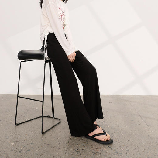 【瘦瘦面膜裤】三彩2026夏季新款休闲裤高腰宽松喇叭裤长裤垂感M 商品图3