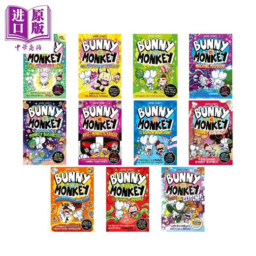 预售 【中商原版】兔子大战猴子Bunny vs Monkey 1-11 共11册 英文原版 儿童漫画故事书 幽默搞笑故事集 7-9岁英语读物 Jamie Smart 商品图0