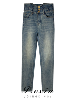 03-4潘依绣丁丁宠粉韩系时尚简约百搭显瘦小脚裤牛仔裤 K3320