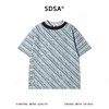SDSA男装2026新款轻奢老钱风简约撞色斜纹短袖T恤领口拼接百搭 商品缩略图1