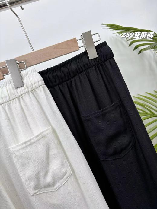 F0318130春夏新款女士高腰天丝亚麻弯刀裤遮肉显瘦休闲裤 商品图4