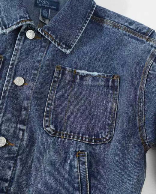 F031885美式复古百搭纯棉牛仔布男女同款牛仔外套夹克 商品图4