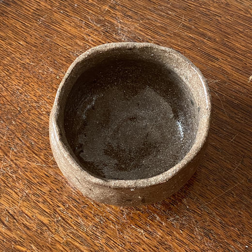 日本中古粗陶手作器皿 带签章 X1510 商品图2