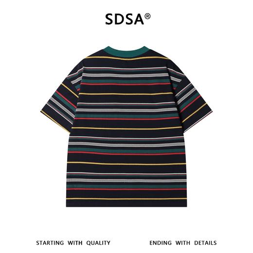 26T186SDSA男装2026新款高贵轻奢复古撞色斜纹短袖T恤拼接领口百搭时尚 商品图5