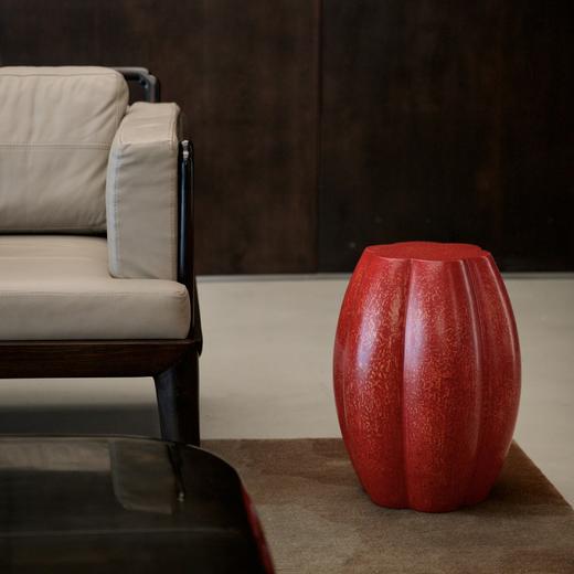 大漆坐玉秀墩 朱红 商品图1