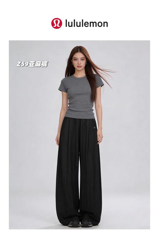 F0318130春夏新款女士高腰天丝亚麻弯刀裤遮肉显瘦休闲裤 商品图5