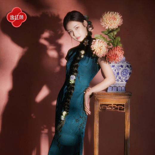 逸红颜《锦瑜》26夏新款唯美主义纯净蓝染香云纱文艺旗袍中式裙女 商品图3