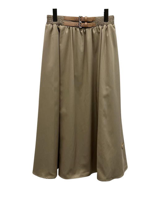 女款皮扣压褶半裙zh020 商品图0