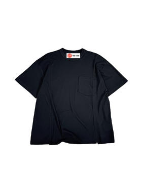 男款不规则拼接短袖T恤he013