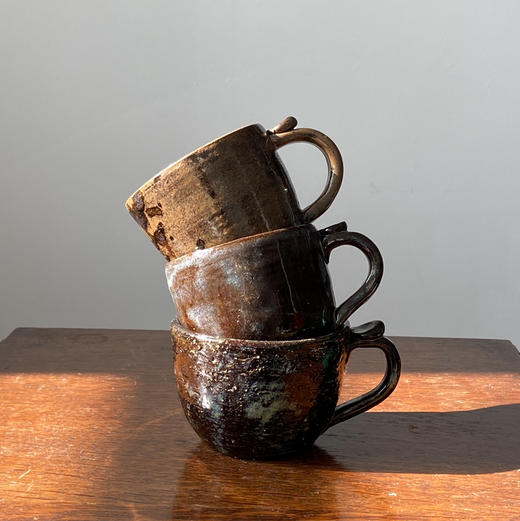 日本中古粗陶茶杯 带签章 X1526 商品图5