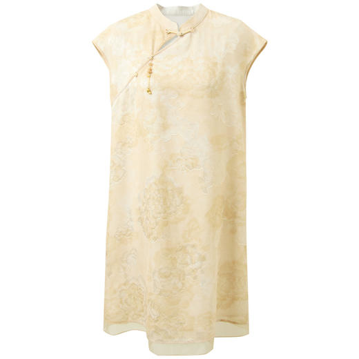 【溪风晚月】三彩2026夏季新款短袖立领连衣裙新中式A字裙宽松C 商品图4