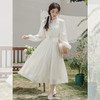 西遇民族风白色长袖连衣裙女2026年春季新款收腰波西米亚大摆长裙SS060231 商品缩略图0