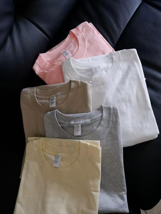 二店y 新疆棉600g重磅美式纯棉情侣款短袖T恤 商品图0