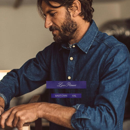 【3x-549V314】紫标系列！男子羔品质商务休闲牛仔长袖衬衫！！ 商品图1