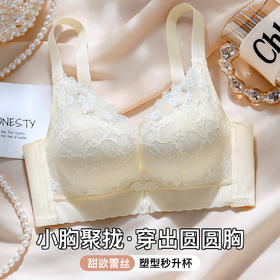 A2-【A-B杯】【小胸聚拢显大】穿出圆润胸型内衣女聚拢防下垂收副乳调整型文胸  清漪婉柔